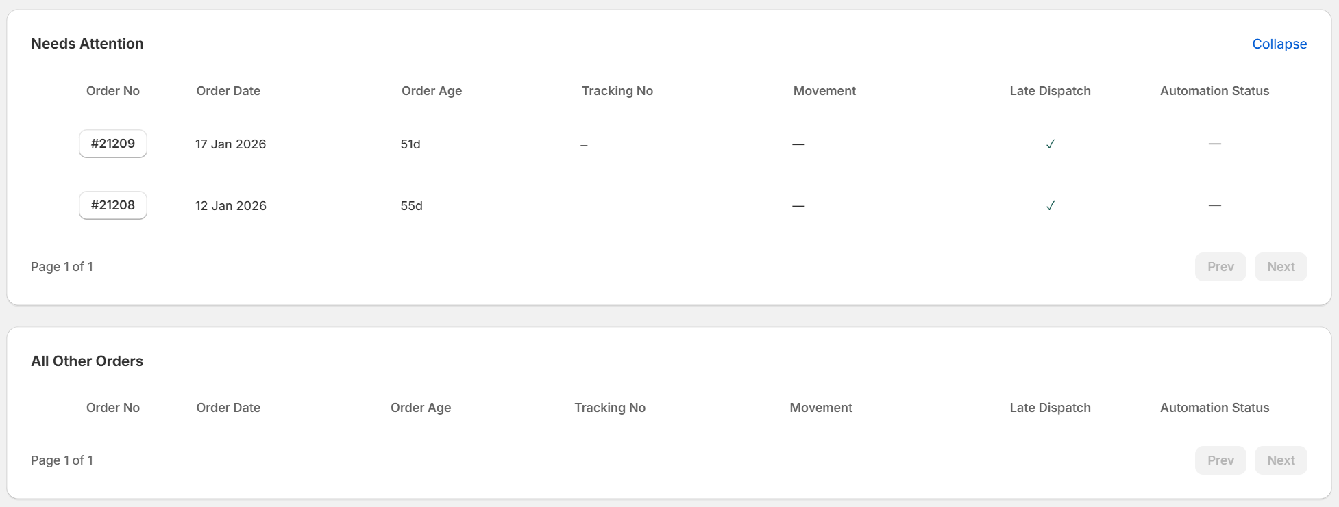 TrackGuard automation setup screen